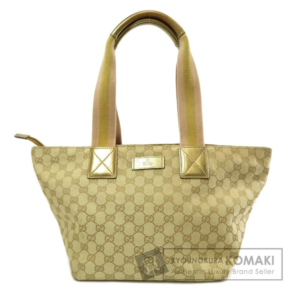 Gucci GG Canvas Sherry Line Tote Bag beige gold
